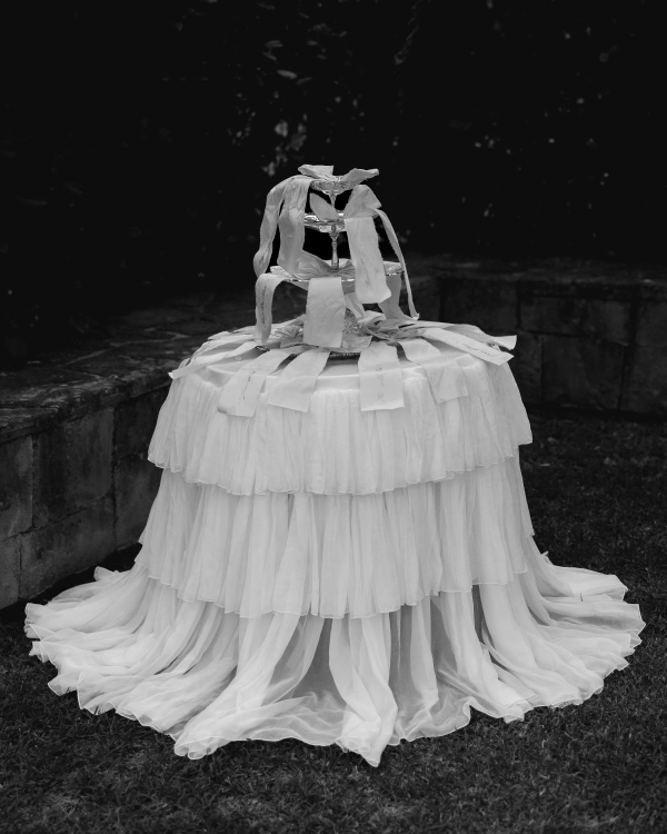 Floral Poise and Draped Drama