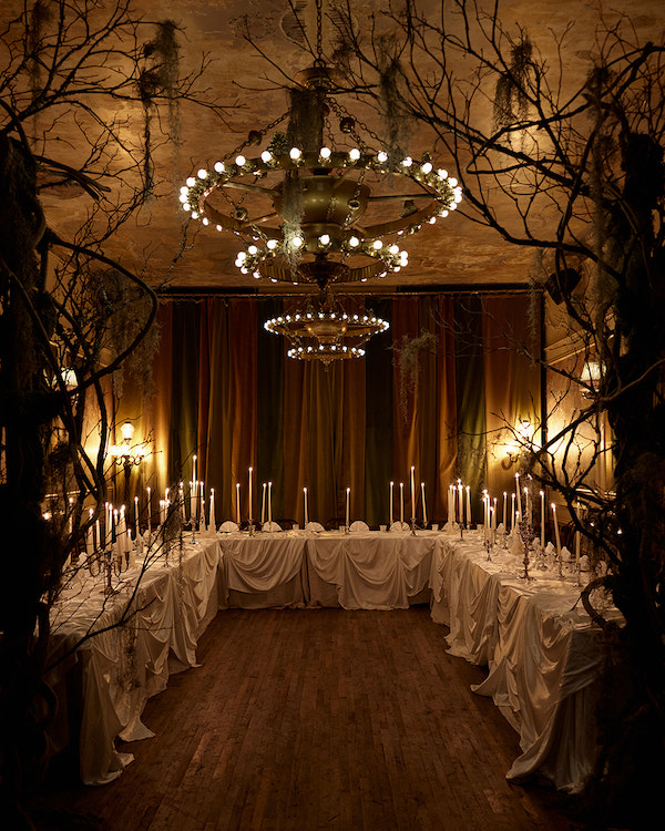 Classical European for Wedding Decor | Draped Fabrics, Candles, and Antique Silverware