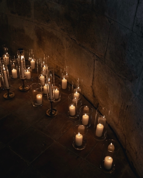 Classical European for Wedding Decor | Draped Fabrics, Candles, and Antique Silverware