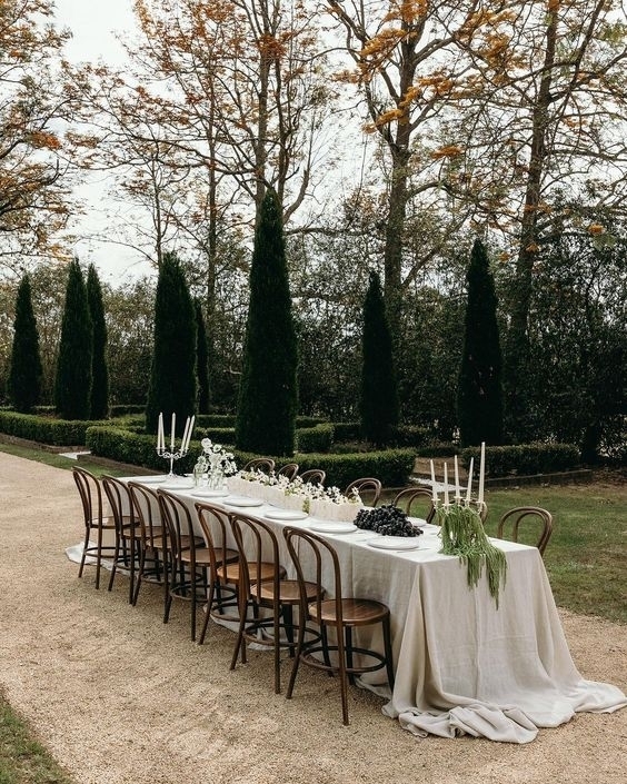 Classical European for Wedding Decor | Draped Fabrics, Candles, and Antique Silverware