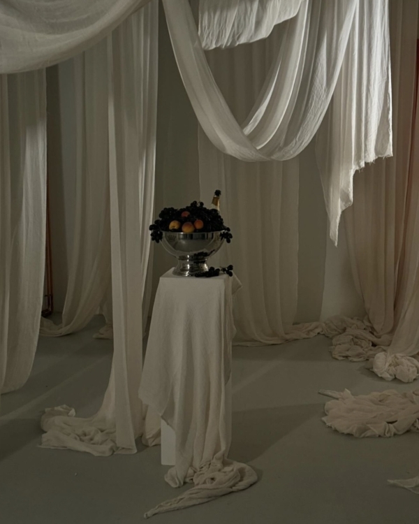 Classical European for Wedding Decor | Draped Fabrics, Candles, and Antique Silverware