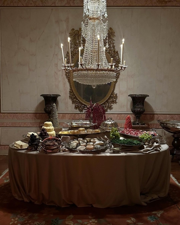 Classical European for Wedding Decor | Draped Fabrics, Candles, and Antique Silverware