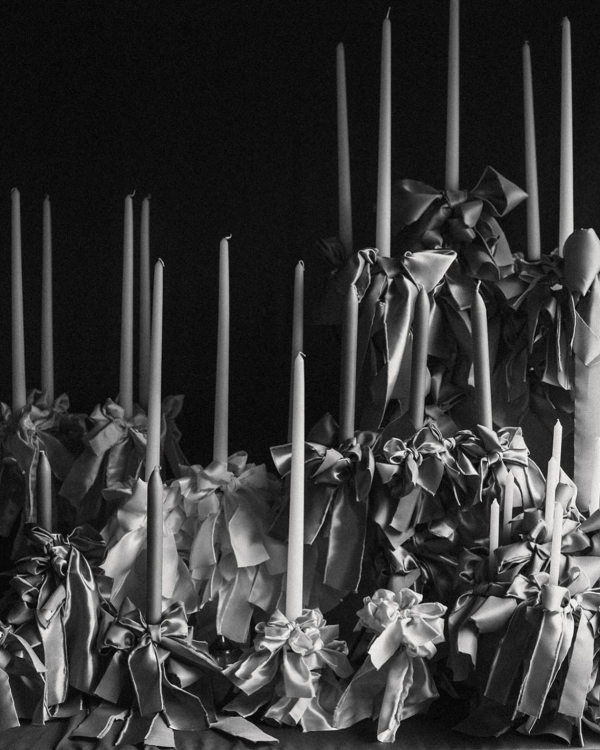 Classical European for Wedding Decor | Draped Fabrics, Candles, and Antique Silverware