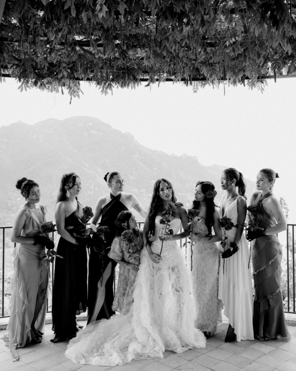 A High Fashion Wedding Laced with Red Roses on the Amalfi Coast, Italy
