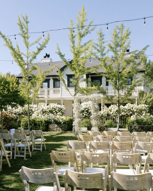 Garden Wedding Party at the MacArthur Place Hotel | Danielle and James Marriage Ceremony