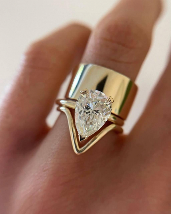 Wedding Rings for Pear Shaped Diamond | Teardrop Diamond | Pear Cut Rings