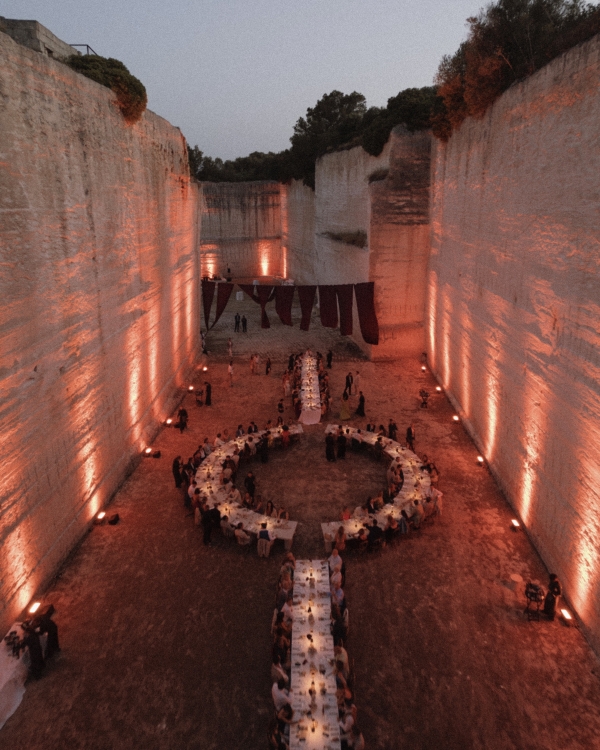 An Intimate Menorca Quarry Wedding with Avant-Garde Design, Gospel Harmonies & Vintage Bridal Looks