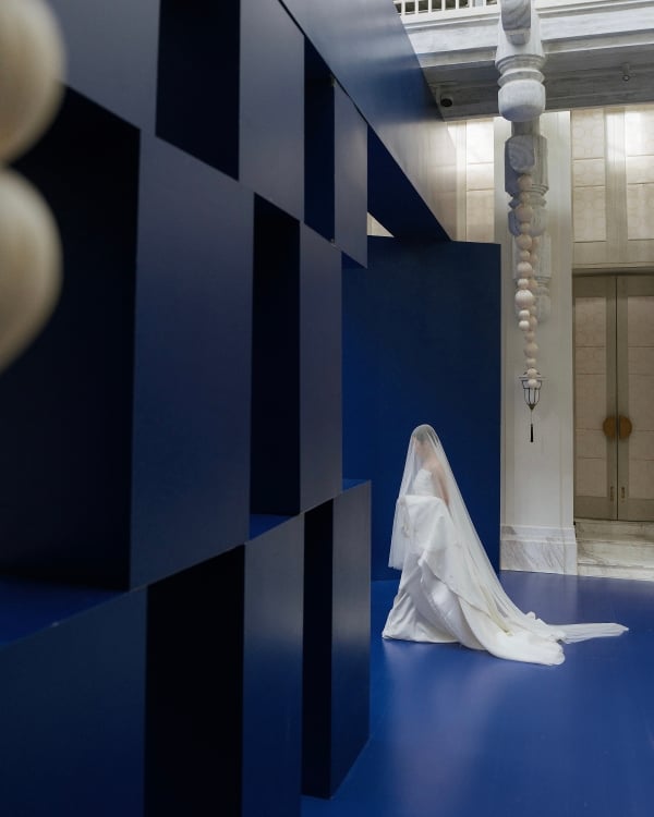 An Avant-Garde Vietnamese Beach Wedding Splashed in Bold Blue