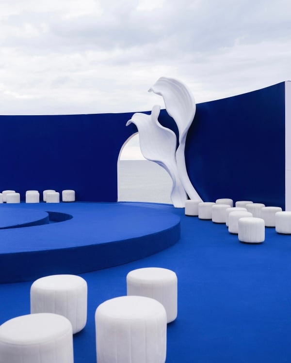 An Avant-Garde Vietnamese Beach Wedding Splashed in Bold Blue