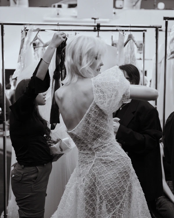 Backstage at Vivienne Westwood's Debut Bridal Runway Show