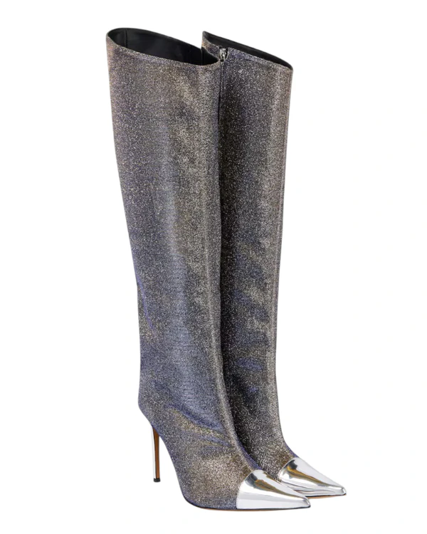 <a href="https://www.mytheresa.com/us/en/women/alexandre-vauthier-metallic-knee-high-boots-silver-p00805011">ALEXANDRE VAUTHIER Boots</a> from Mytheresa, $487