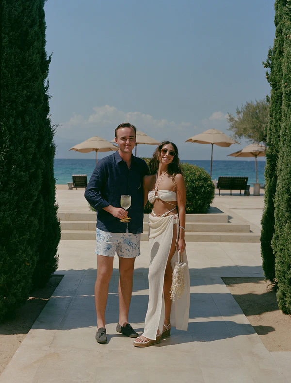 A Cinematic & Artistic Color-Washed Wedding Weekend at Amanzoe in Greece
