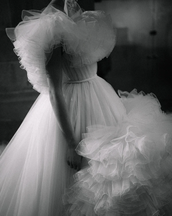 Backstage at Giambattista Valli's Debut Bridal Runway