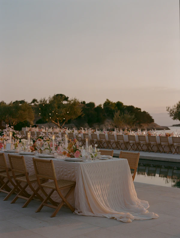 A Cinematic & Artistic Color-Washed Wedding Weekend at Amanzoe in Greece