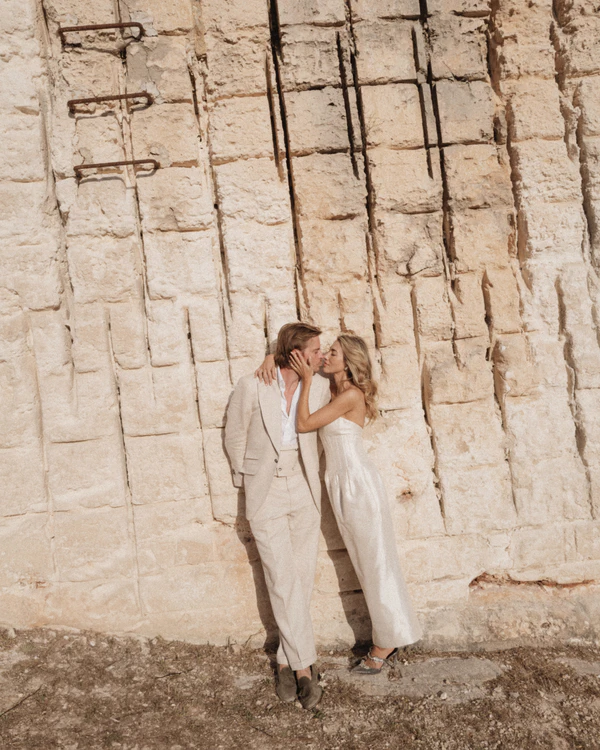 An Intimate Menorca Quarry Wedding with Avant-Garde Design & Vintage Bridal Looks