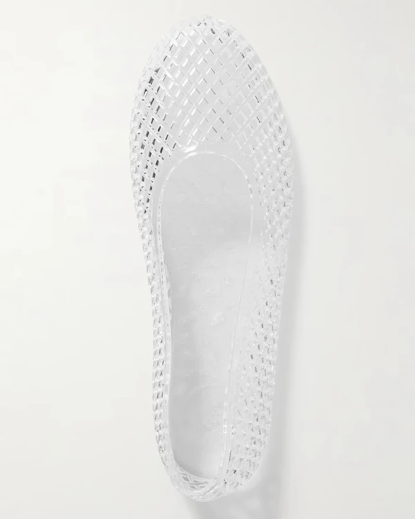 <a href="https://www.net-a-porter.com/en-us/shop/product/ancient-greek-sandals/shoes/ballet-flats/iro-pvc-ballet-flats/1647597348425015">ANCIENT GREEK SANDALS Iro PVC Ballet Flats</a> from Net-a-Porter, $140