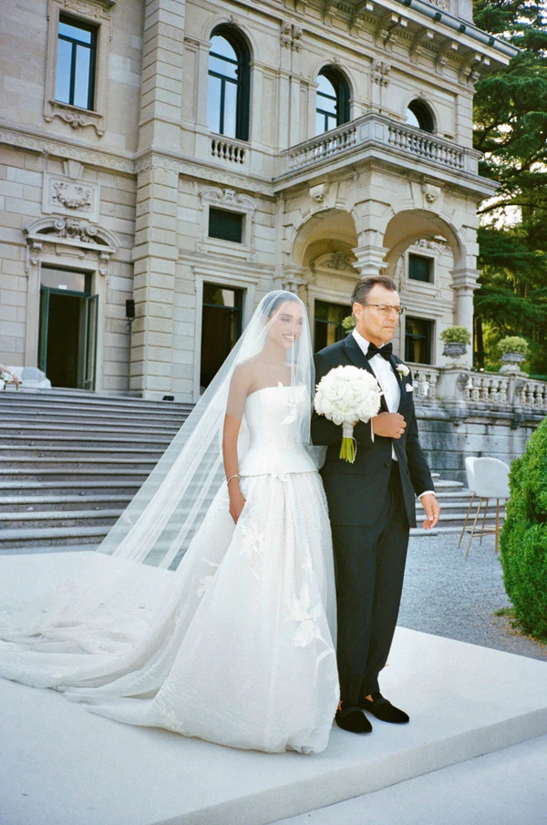Brittany Netta’s Cinematic Lake Como Wedding Featuring a Bespoke Danielle Frankel Gown