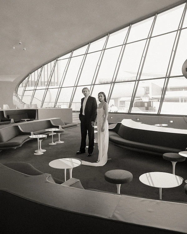 A Chic Wedding at a Retro New York City Airport