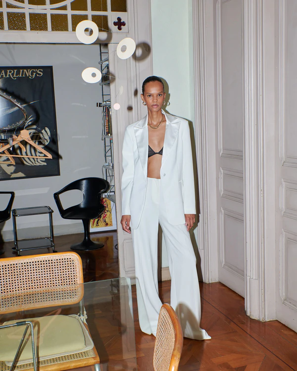 <a href="https://www.theownstudio.com/products/style-004-tux-jacket-1">THE OWN STUDIO Jacket</a>, $1343, <a href="https://www.theownstudio.com/products/style-005-trousers-1">THE OWN STUDIO Pants</a>, $944