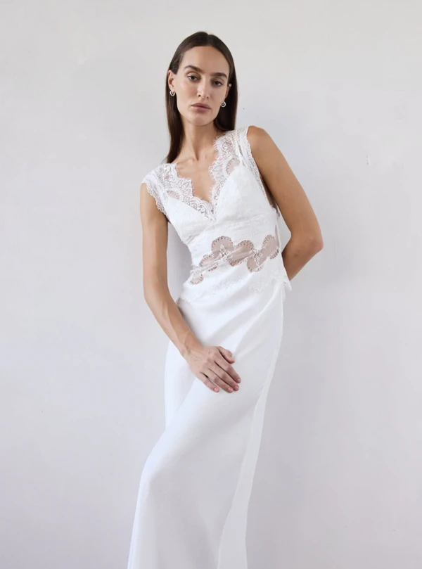 <a class="underline underline underline-offset-2 decoration-1 decoration-current/40 hover:decoration-current focus:decoration-current" href="https://thirdform.com/products/visions-lace-floor-length-dress-ivory">THIRD FORM Visions Lace Floor Length Dress</a>, $440