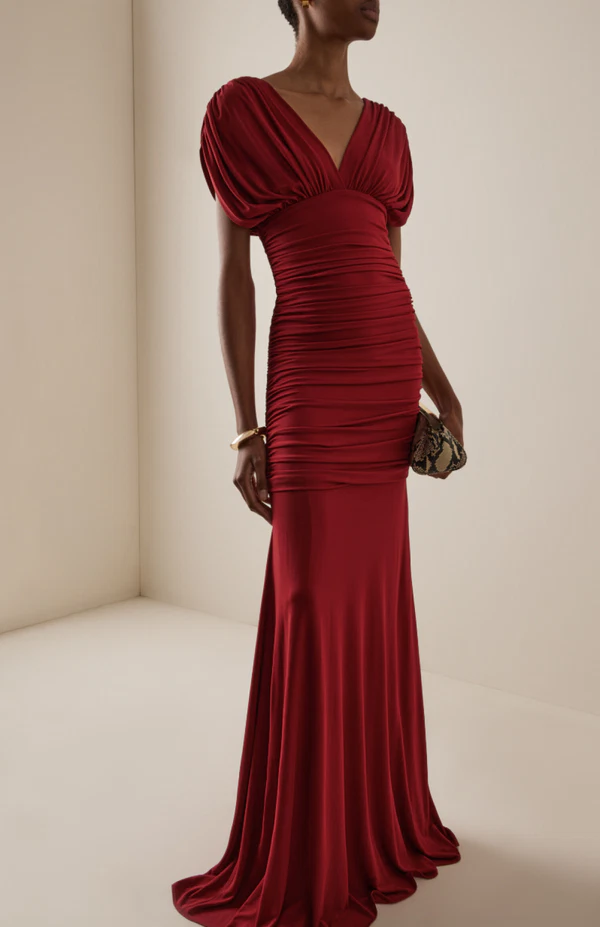 <a href="https://www.modaoperandi.com/women/p/jonathan-simkhai/norvelle-s-l-gown/743457">SIMKHAI Draped Jersey Gown from Moda Operandi, $795</a>