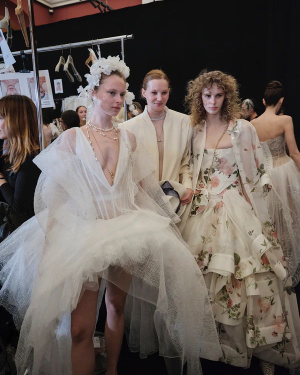 Backstage at Vivienne Westwood's Debut Bridal Runway Show
