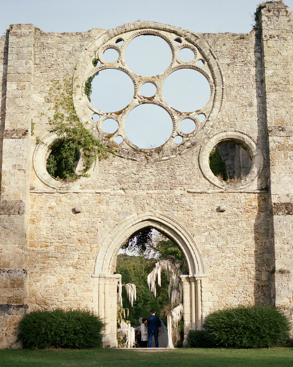 A Romantic Parisian Wedding in a Cinematic Open-Air Abbey