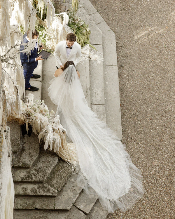 A Romantic Parisian Wedding in a Cinematic Open-Air Abbey