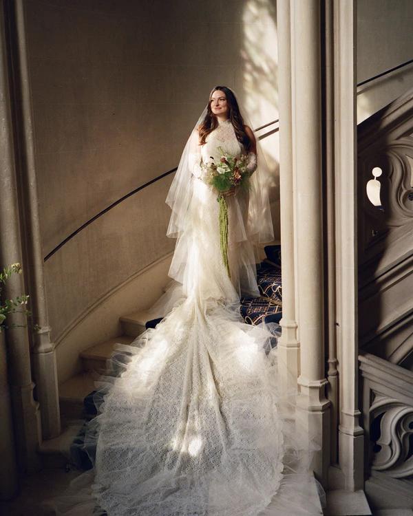 A Romantic Parisian Wedding in a Cinematic Open-Air Abbey