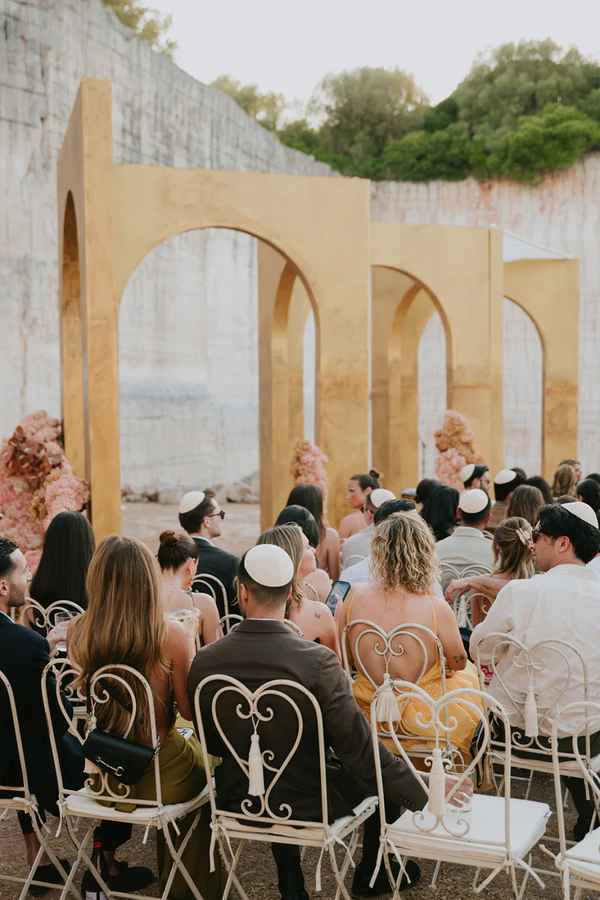 Pastel Florals, Golden Arches & a Dance-Filled Night at This Menorca Quarry Wedding