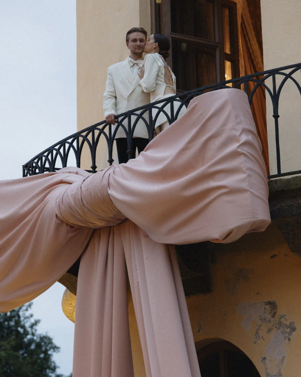A Whimsical Wedding with a Giant Bow & Curved Tablescape