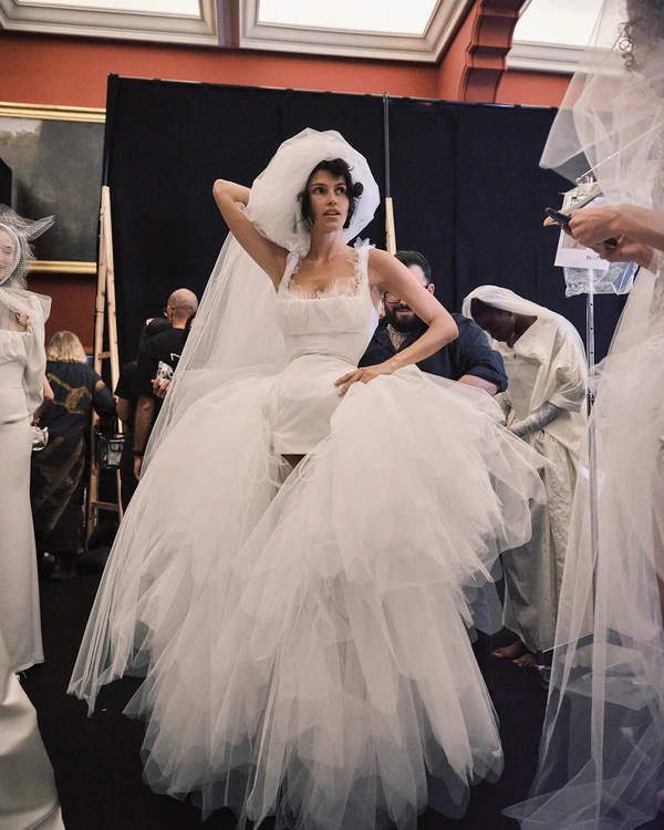 Backstage at Vivienne Westwood's Debut Bridal Runway Show