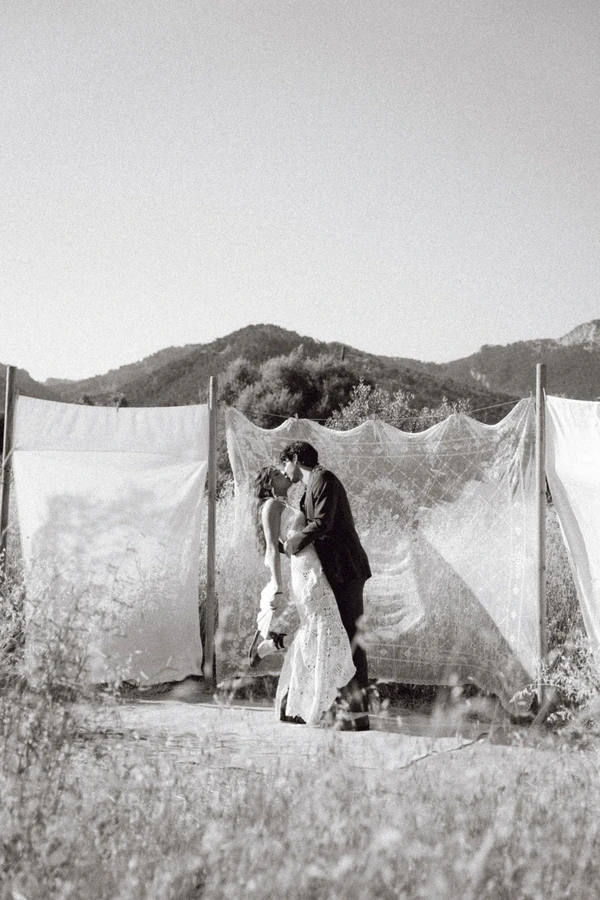 An Effortlessly Chic Garden Wedding in Mallorca with Vintage Details & Mountain Views