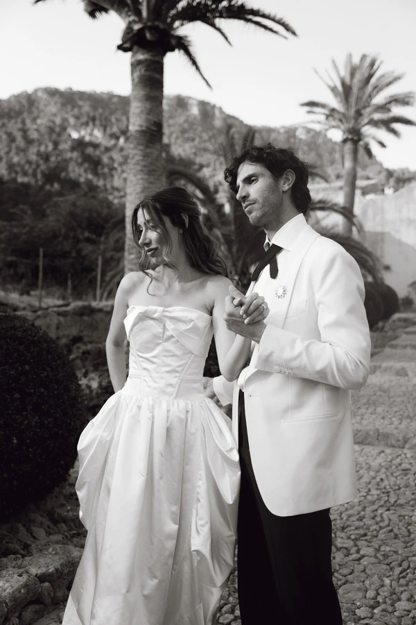 An Effortlessly Chic Garden Wedding in Mallorca with Vintage Details & Mountain Views