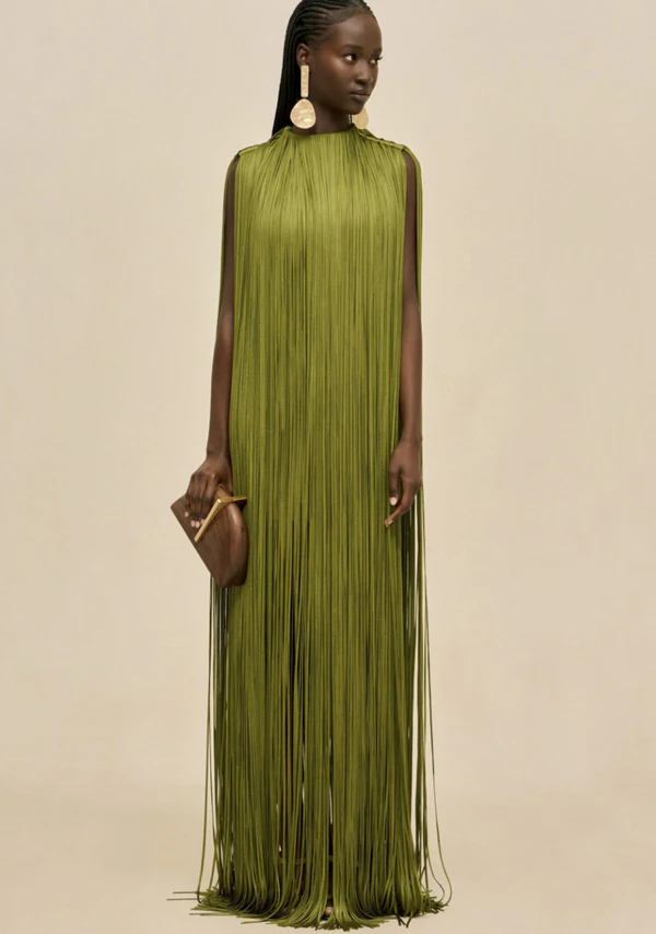 <a href="https://cultgaia.com/products/arianna-dress-chive?variant=43312874061898">CULT GAIA Fringe Gown, $2,298</a>