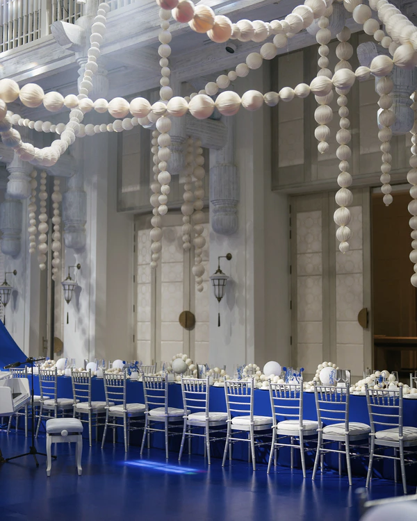 An Avant-Garde Vietnamese Beach Wedding Splashed in Cobalt Blue
