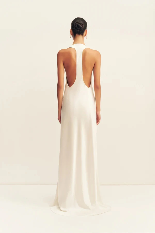 <a href="https://shonajoy.com/products/savanna-racer-back-gown-ivory">SHONA JOY Dress</a>, $380