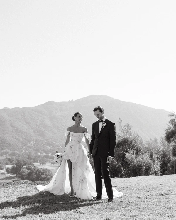 Actress Corinne Foxx Marries in Monique Lhuillier for a Fairytale Californian Wedding