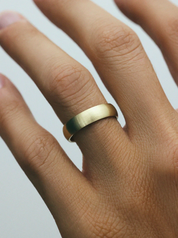 <a href="https://www.sarahandsebastian.com/en-us/products/brushed-dome-ii-yellow-gold">SARAH &amp; SEBASTIAN Ring</a>, $1690