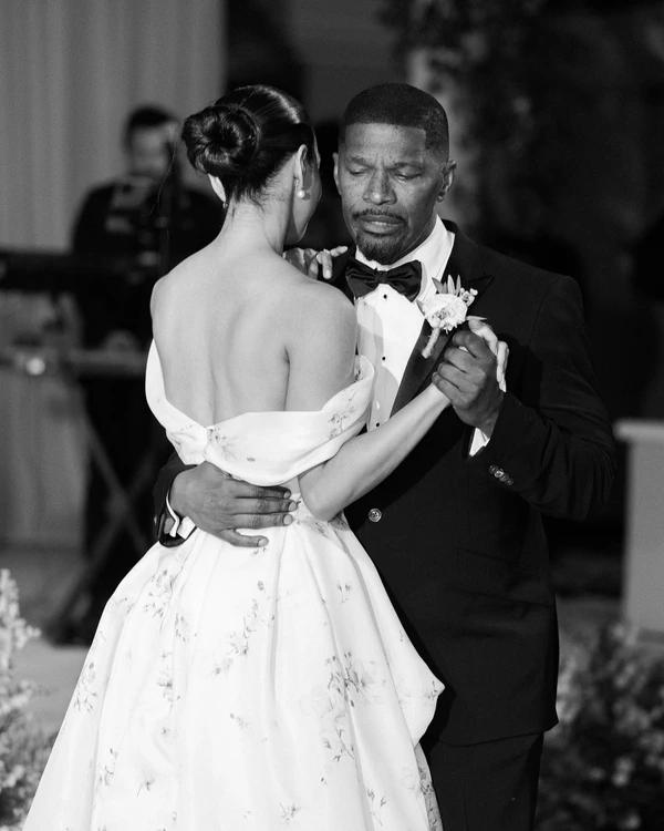 Actress Corinne Foxx Marries in Monique Lhuillier for a Fairytale Californian Wedding