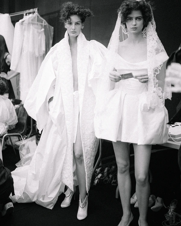 Backstage at Vivienne Westwood's Debut Bridal Runway Show