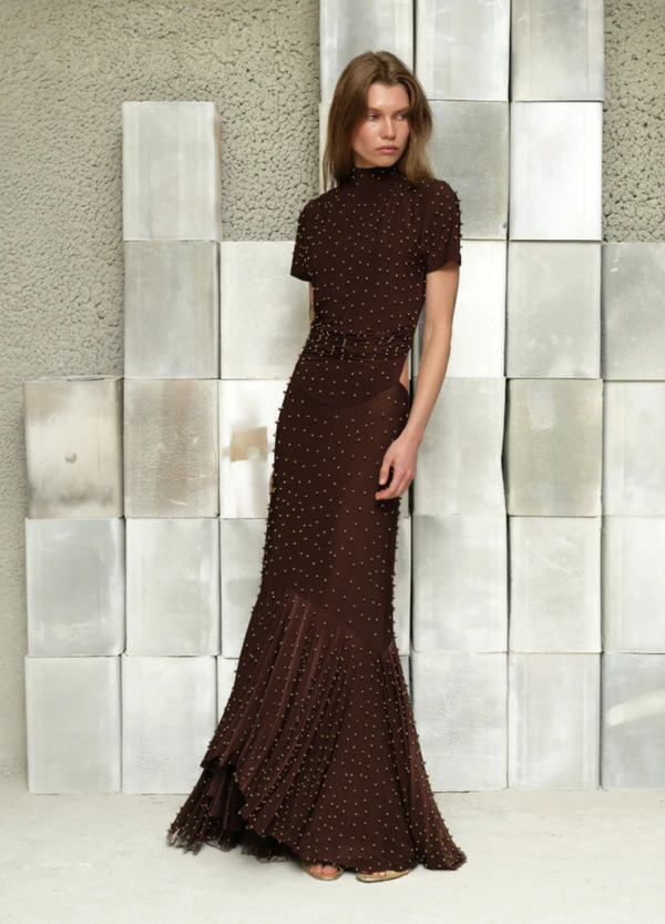 <a href="https://www.siedres.com/products/tovi-gold-studded-open-back-jersey-maxi-dress">SIEDRÉS Tovi Gold Studded Open-Back Jersey Maxi Dress, $945</a>