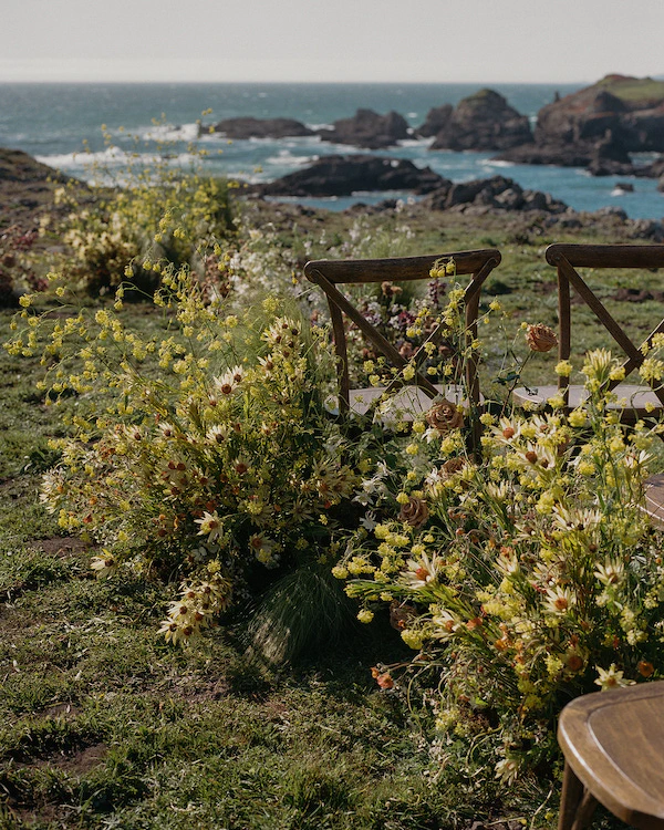 An Elegant Wildflower Wedding with Majestic Ocean Views