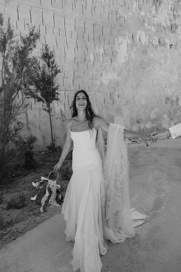 Giant Sculptural Florals & Dreamy Drapery by Mia Sylvia at This Stone Quarry Wedding in Menorca