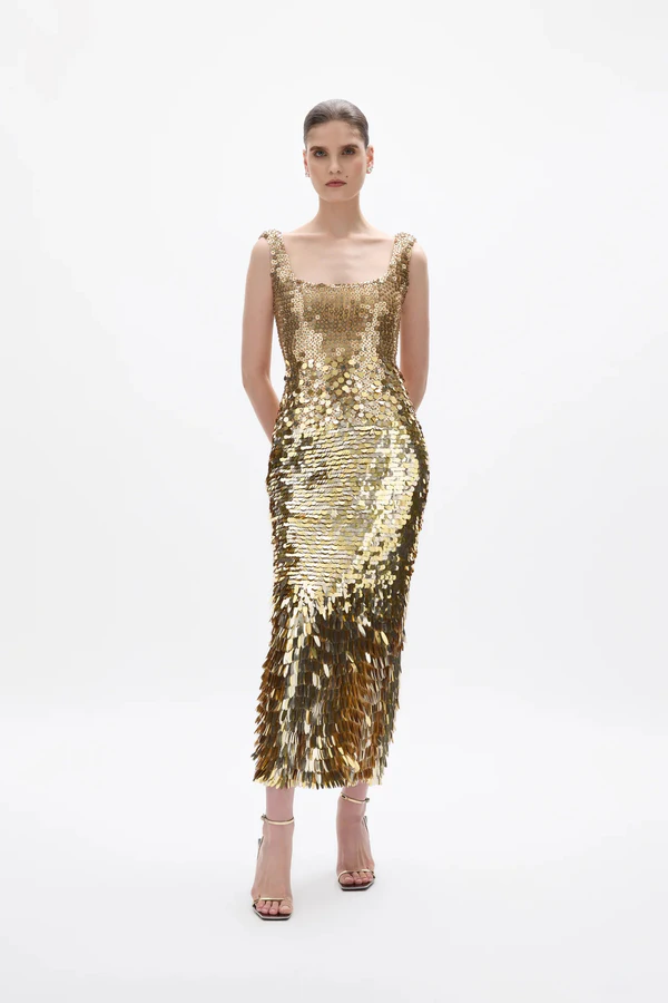 <a href="https://www.rachelgilbert.com/collections/dress/products/remy-dress-gold">RACHEL GILBERT Remy Dress</a>, $2,995