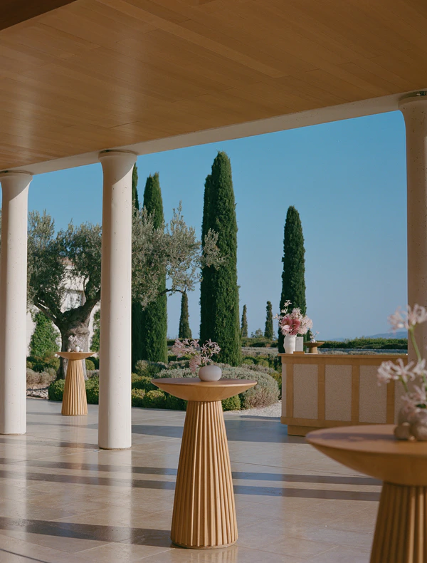 A Cinematic & Artistic Color-Washed Wedding Weekend at Amanzoe in Greece
