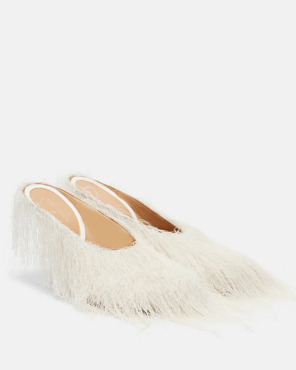 <a href="https://www.mytheresa.com/us/en/women/dries-van-noten-fringed-pumps-white-p01099939">DRIES VAN NOTEN Fringed Pumps from Mytheresa</a>, $960 