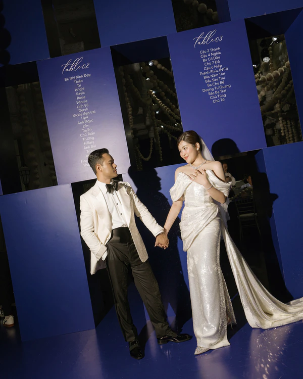 An Avant-Garde Vietnamese Beach Wedding Splashed in Cobalt Blue