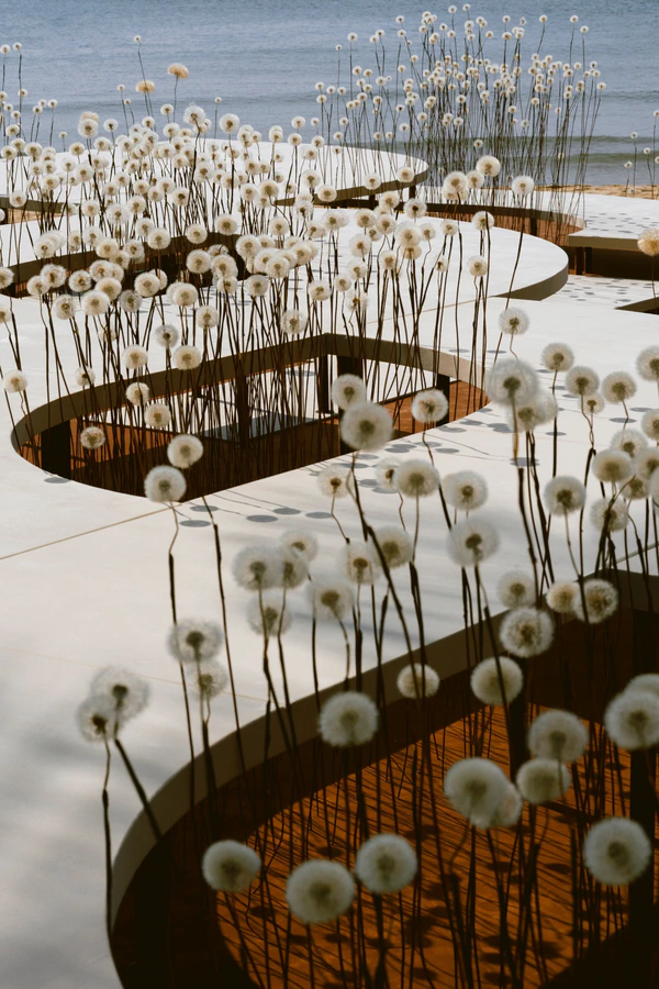 A Cinematic Beach Wedding in Vietnam with a Sunset Ceremony Framed by Dandelions