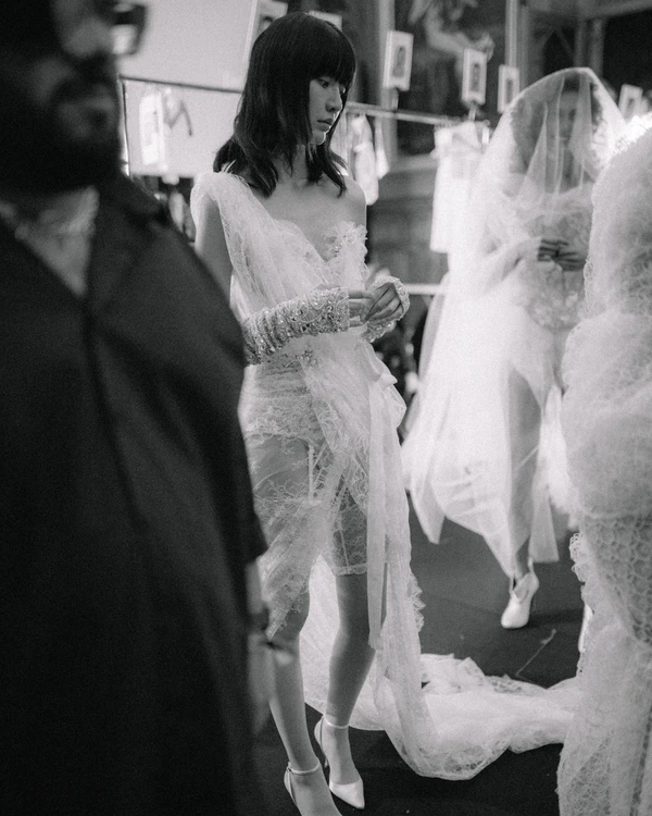 Backstage at Vivienne Westwood's Debut Bridal Runway Show